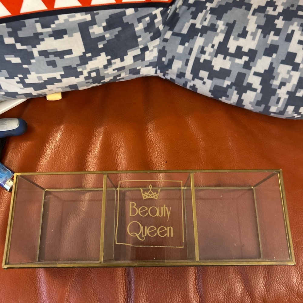 Cynthia‎ Rowley Gold Glass Beauty Queen Organizer